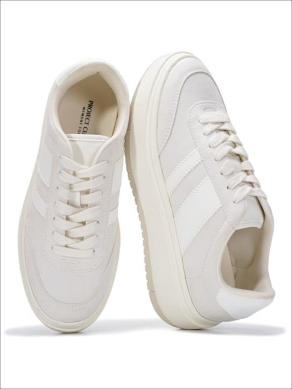 Women's Platform Sneakers Lace-Up Water Resistant Leather Athletic Shoes
